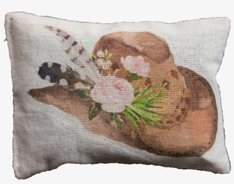 Floral Watercolor Hat - Cushion, transparent png