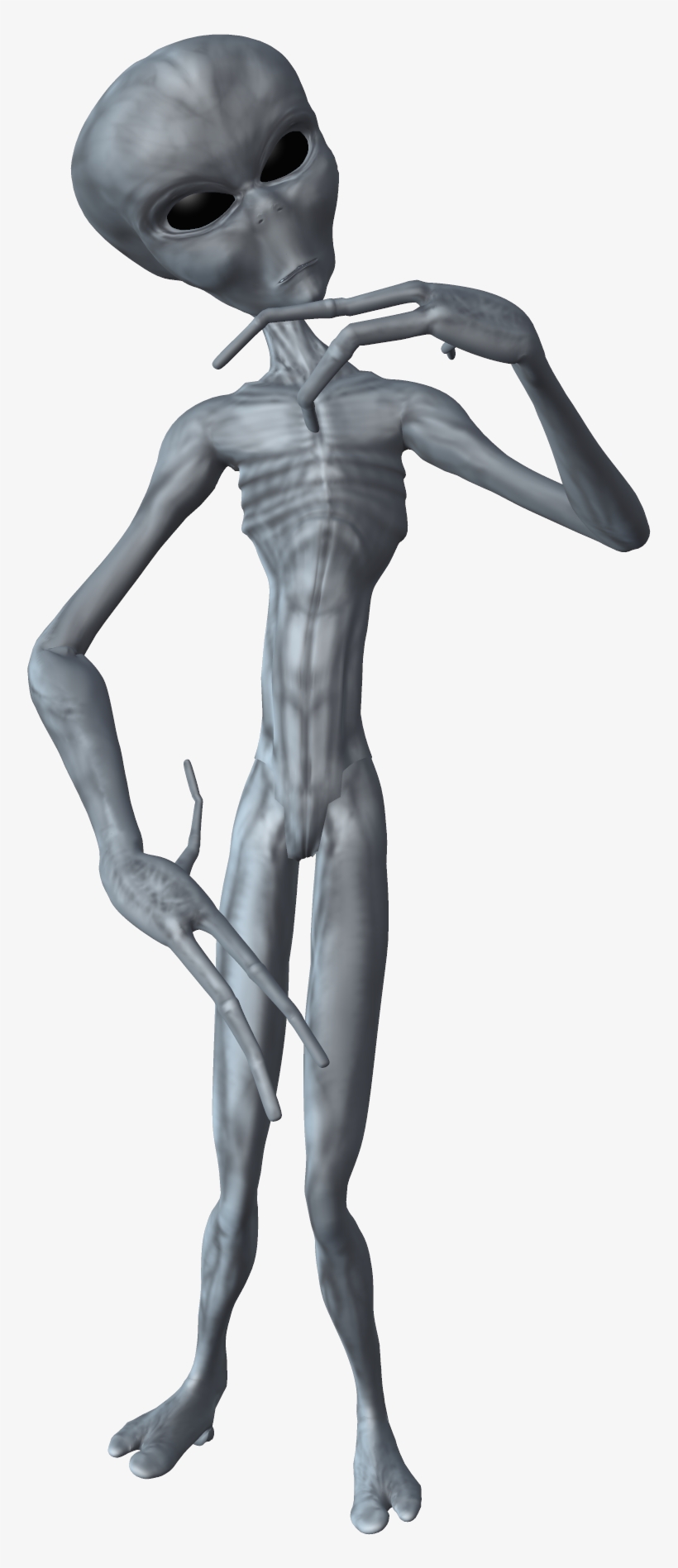 Thinking Alien - Grey Alien Png, transparent png