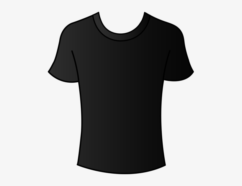 Black T-shirt Clip Art Round Neck Png - Round Neck T Shirt Png, transparent png