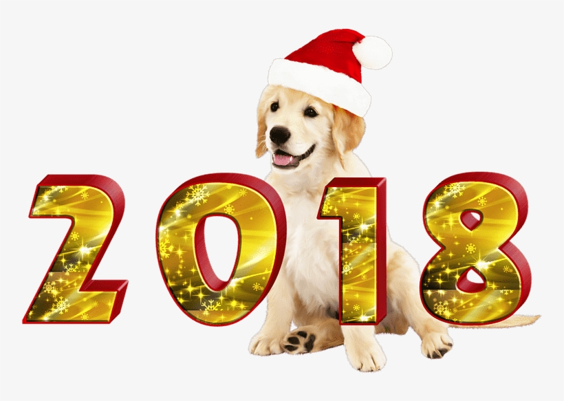 2018 Dancing Transparent Png - Happy New Year 2018 Dog Png, transparent png