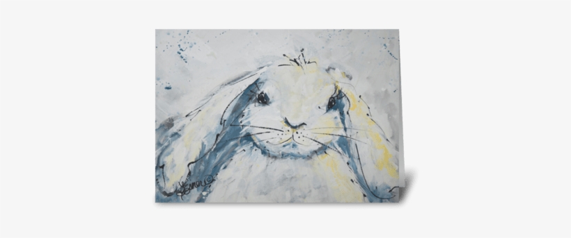 Snow Bunny Greeting Card - Rabbit, transparent png