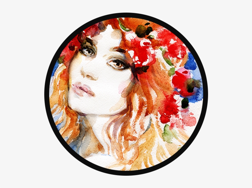 Optins Skintology-specials - Art Print: Ismagilova's Beautiful Woman. Watercolor, transparent png
