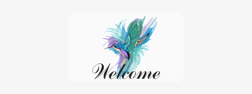 Handpainted Hummingbird Watercolor Doormat - Fairy, transparent png