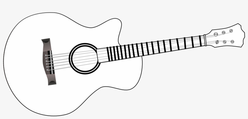 Guitar Black And White Acoustic Clipart Clipartfest - White Guitar Clipart, transparent png