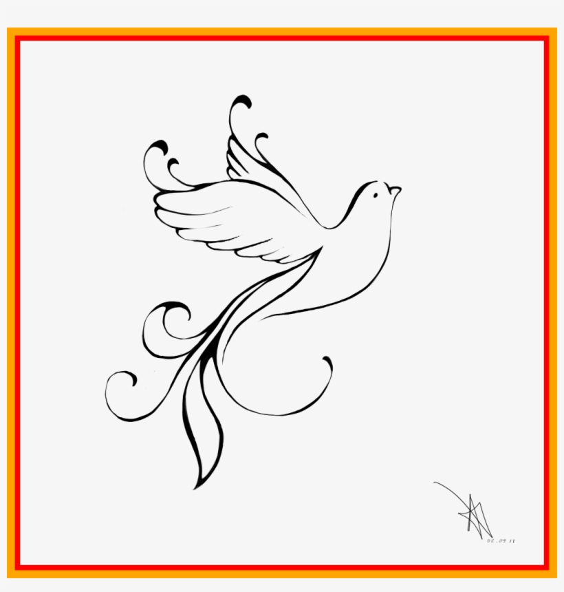 Gold Clipart Dove - Dessin De Colombe Pour Tatouage, transparent png