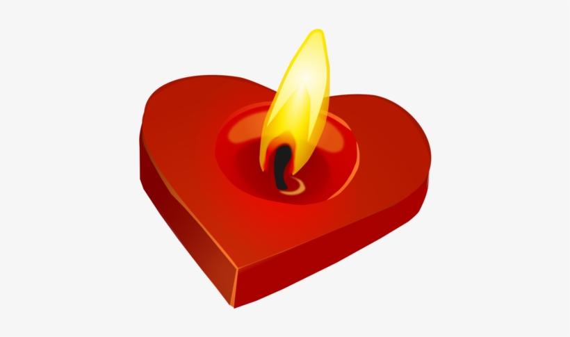 Candle Burning Heart Flame Valentine's Day, transparent png