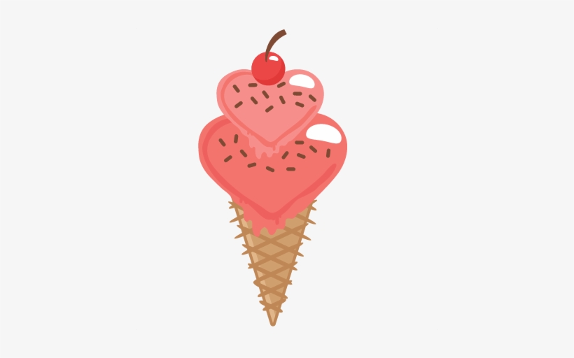 Heart Clipart Ice Cream - Clip Art, transparent png