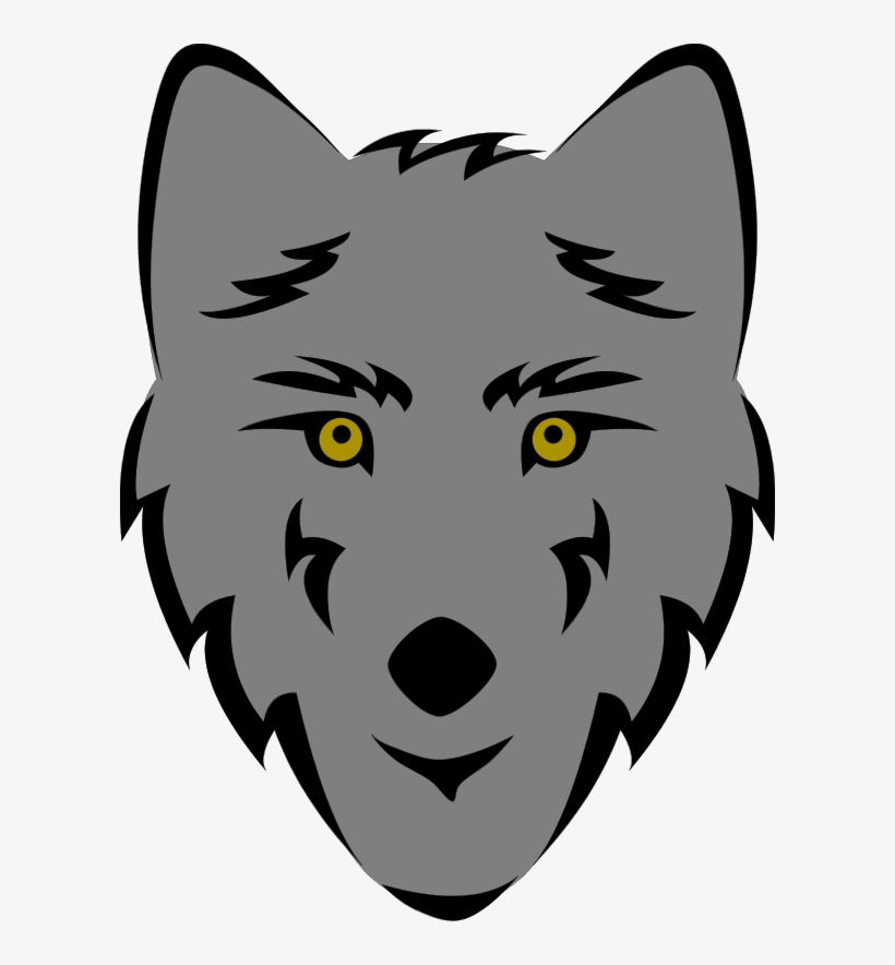 A Simple Stylized Wolf's Head Clip Art - Easy Wolf Face Drawing, transparent png