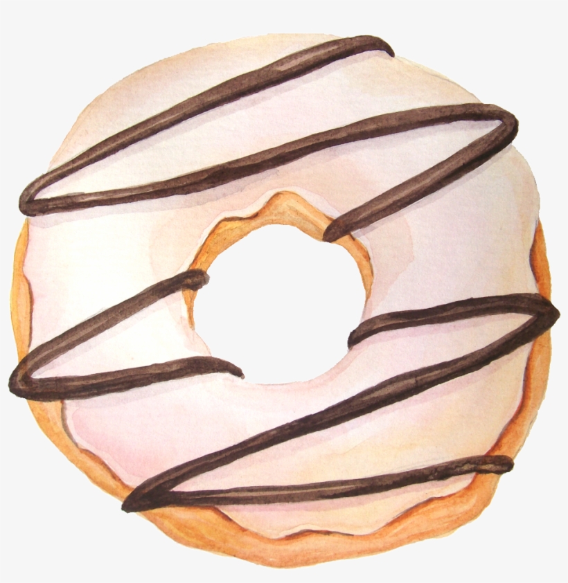 Donut Watercolor, transparent png