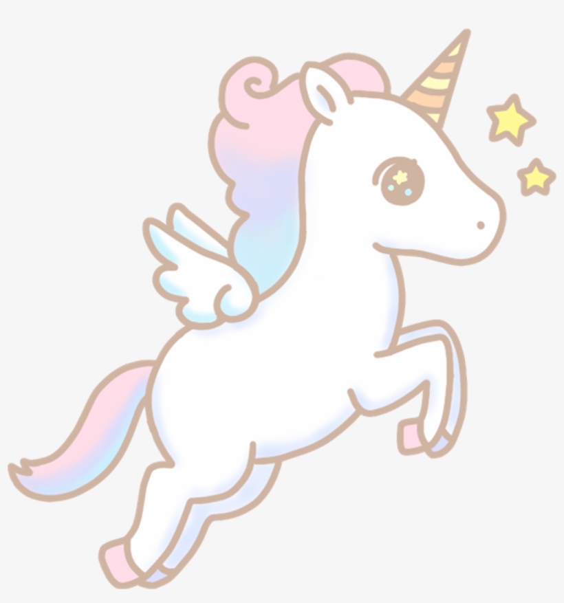 Unicorn Star Watercolor Cute Colorful Kawaii Handpainte - Watercolor Painting, transparent png