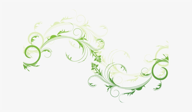 Green Floral Png - Green Swirls, transparent png