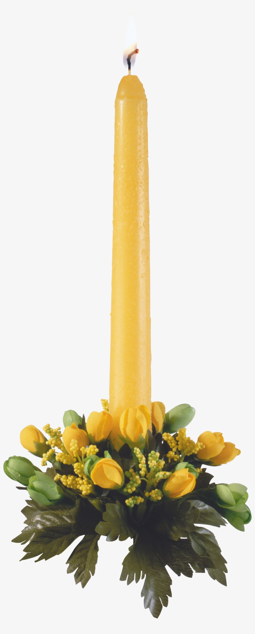 Christmas Candle's Png Image - Candle With Flower Png, transparent png