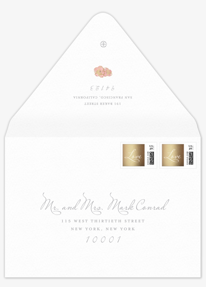 Watercolor Invitation Envelope - Envelope, transparent png