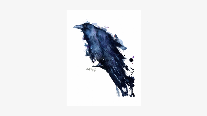 Raven Watercolor, transparent png