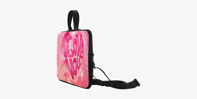 I Love You Watercolor Laptop Handbags 17" - Qc Laptop Bag The Division Bell Pink Floyd Sleeve Case, transparent png