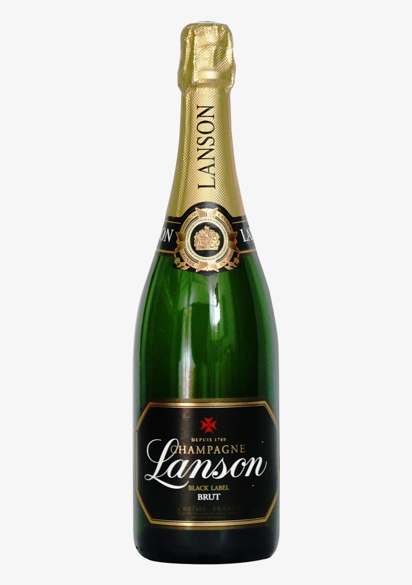 Wine Bottle Png Image - Lanson Brut Black Label Non Vintage Champagne, transparent png