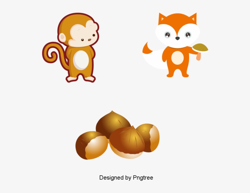 Beautiful Cartoon Cute Hand-painted Autumn Anime Monkey - Dessins Animaux D Automne, transparent png