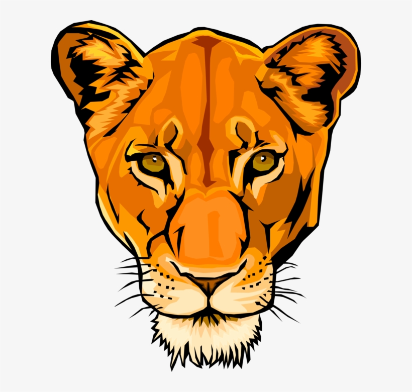 Vector Illustration Of African Female Big Cat Lion - Idyllwild School, transparent png