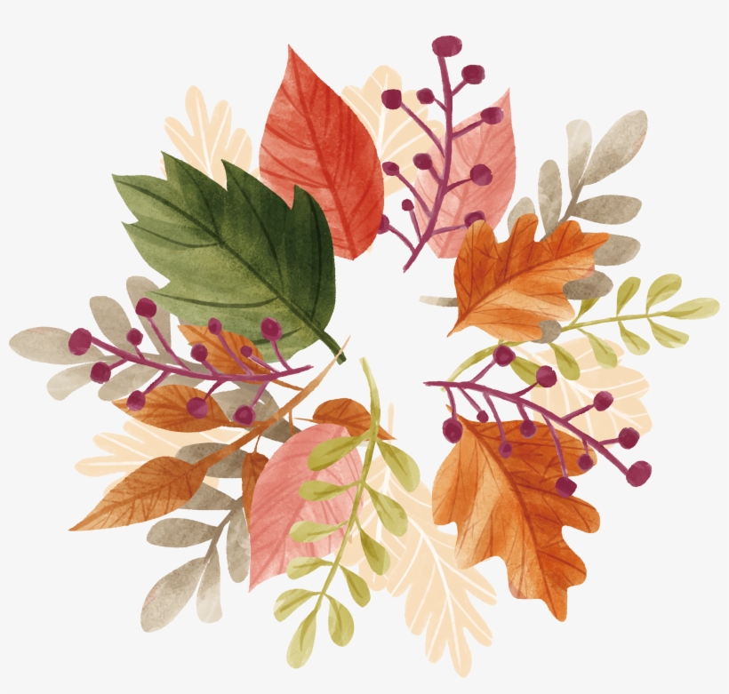 Watercolor Autumn Leaf Box Transprent Png Free - Watercolor Fall Leaves Transparent, transparent png