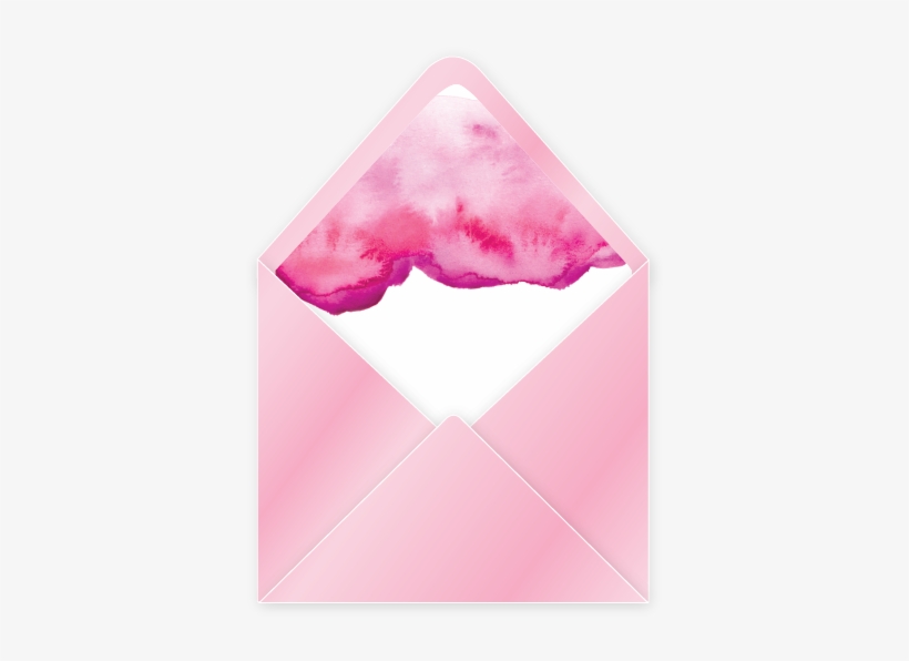 Watercolour Envelope Liner Pink - Watercolor Painting, transparent png