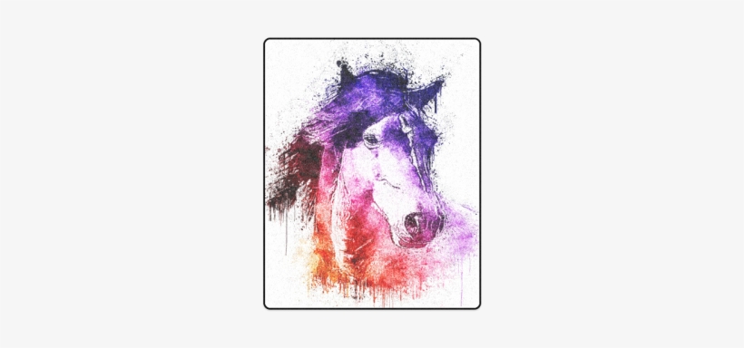 Watercolor Horse Blanket 40"x50" - Watercolor Horse Pillow Case, transparent png