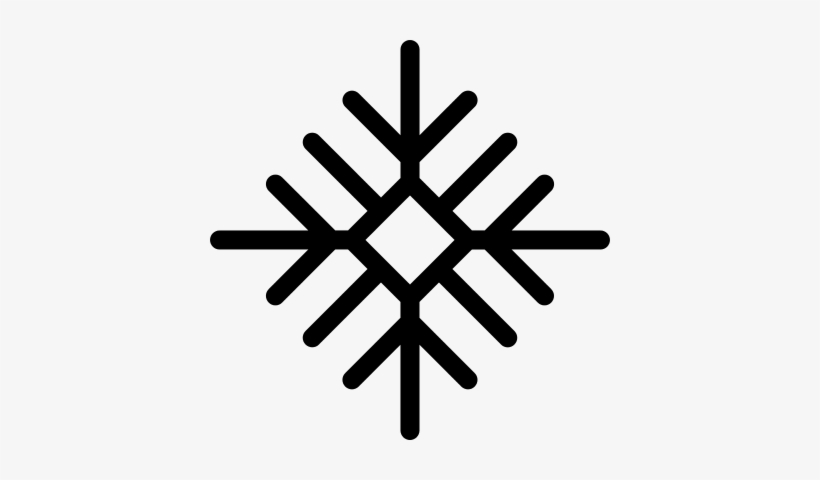 Snowflake Outline With Diamond Shape Vector - Snowflake Line Icon, transparent png