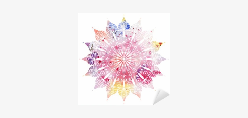 Mandala Colorful Watercolor - Art Print: Pilipa's Mandala Colorful Watercolor. Beautiful, transparent png