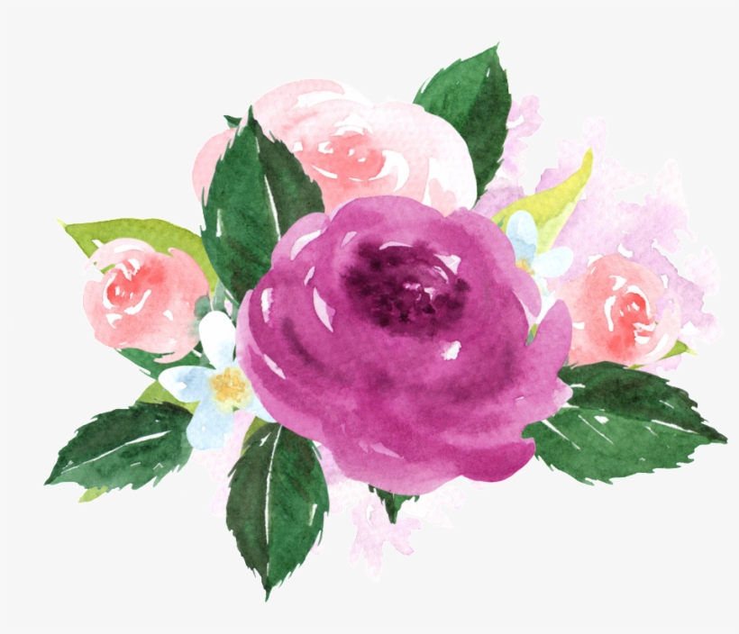 Hand Painted Purple Watercolor Flower Png Transparent - Bullet Journal For Dog Lovers Fawn French Bulldog In, transparent png