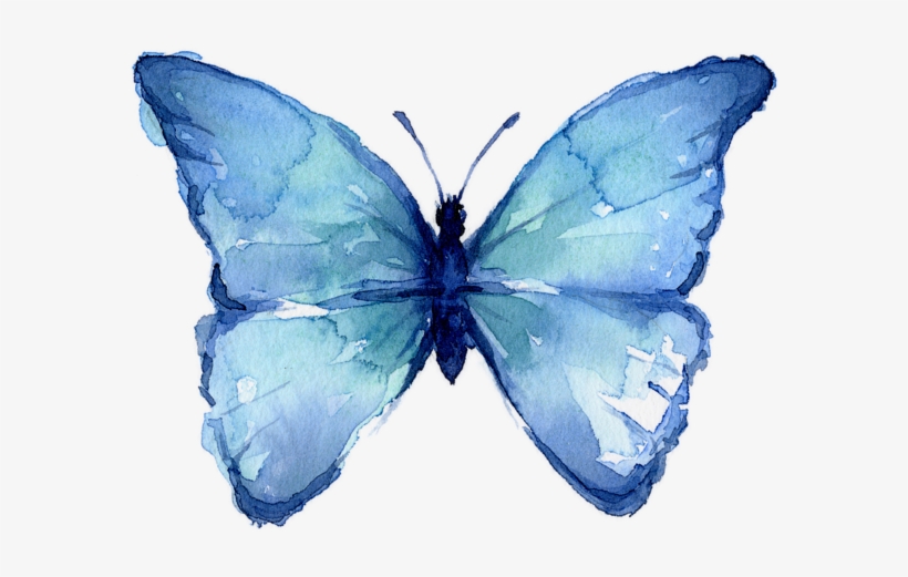 Click And Drag To Re-position The Image, If Desired - Watercolor Blue Butterfly Png, transparent png
