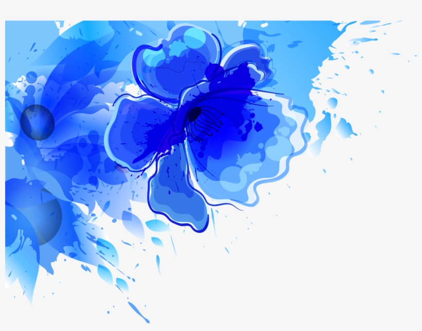 Report Abuse - Blue Flower Watercolor Png, transparent png