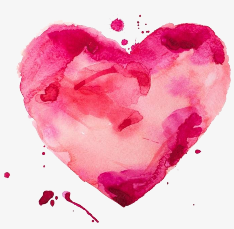 Heart Pink Watercolors Watercolor Watercolours Watercol - Heart Painting, transparent png