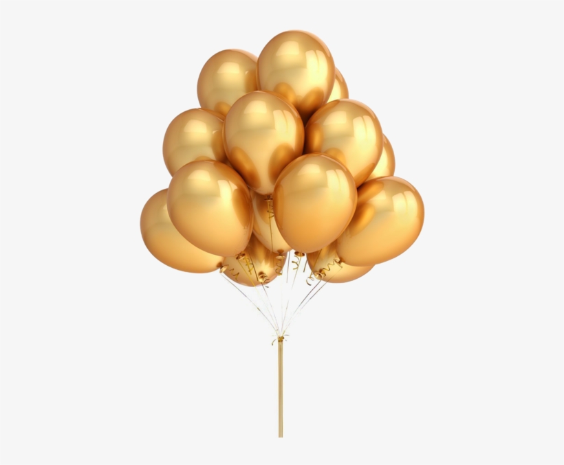 Share This Image - Gold Color Balloons, transparent png