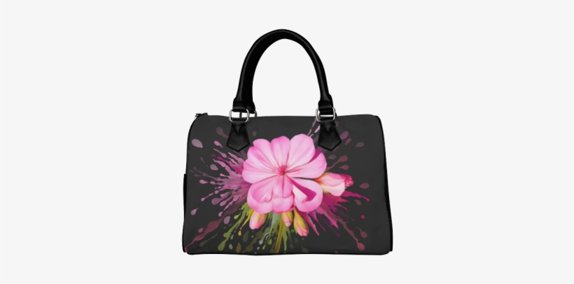 Pink Flower Color Splash, Watercolor Boston Handbag - Dark Sides Of The Moon Pink Floyd Barrel Type Handbag, transparent png