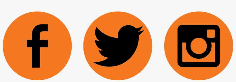 Social Media Icons Black And Orange, transparent png