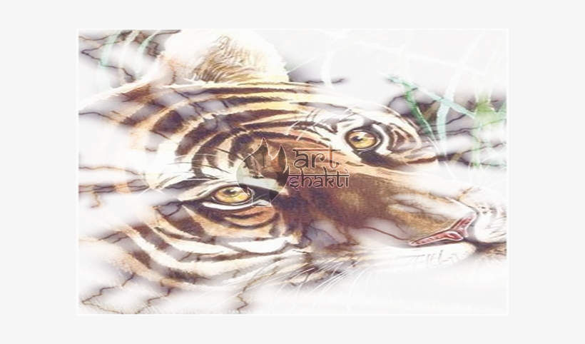 Tiger Glance Watercolour Painting Lightning Effect - Painting, transparent png