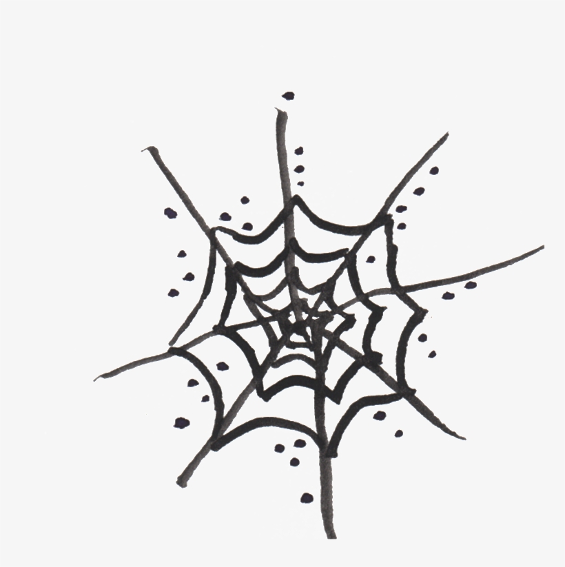 Black And White Spider Web Watercolor Hand Painted - Spider Web, transparent png