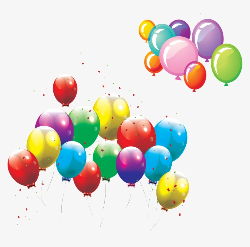 This Graphics Is Cartoon Multicolored Balloons Decorative - Happy Birthday Vector, transparent png