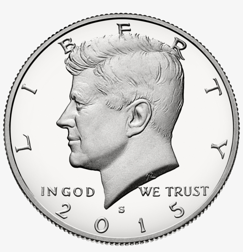 Us Half Dollar Obverse 2015 - 2018 Kennedy Half Dollar, transparent png