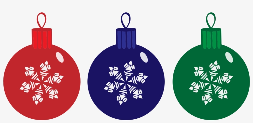 Christmas Ornaments, Red, Blue, Green - Christmas Baubles Clipart, transparent png