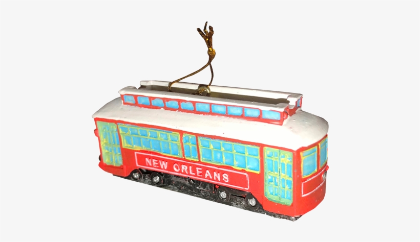 Picture Of New Orleans' Red Riverfront Streetcar Christmas - New Orleans' Red Riverfront Streetcar Christmas Ornament, transparent png