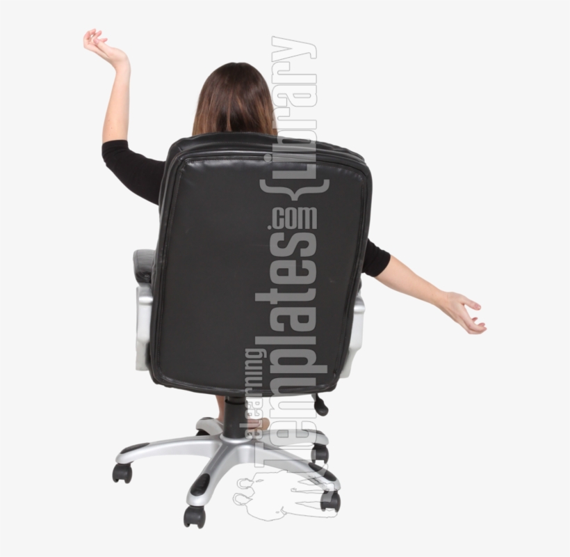 Arms Folded, Rear View, Back, Sitting, Seated, Image - Office Chair, transparent png