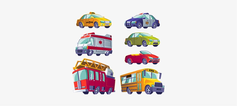 Cartoon Set Of Isolated Icons Of Urban Transport - Transport, transparent png