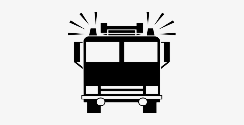 Fire Fireman Firemen Icon Sirens Transport - Fire Truck Silhouette Vector Free, transparent png