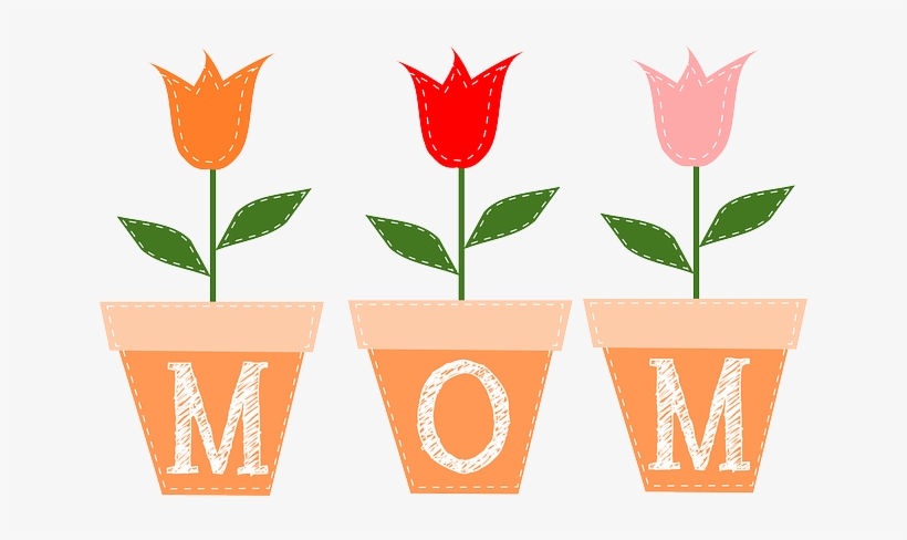 Mom, Tulips, Flower, Flowers, Spring, Cute, Tulip - Border Mothers Day Clipart, transparent png