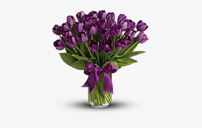 Passionatepurpletulips - Purple Tulips Bouquet, transparent png
