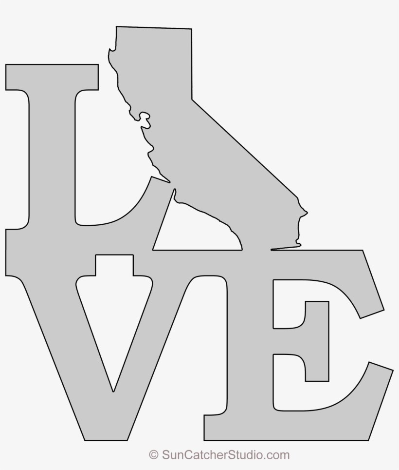 California Love Map Outline Scroll Saw Pattern Shape - California Love, transparent png