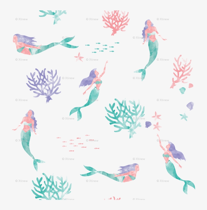 Black And White Download Watercolor Mermaids Wallpaper - Watercolor Mermaid, transparent png