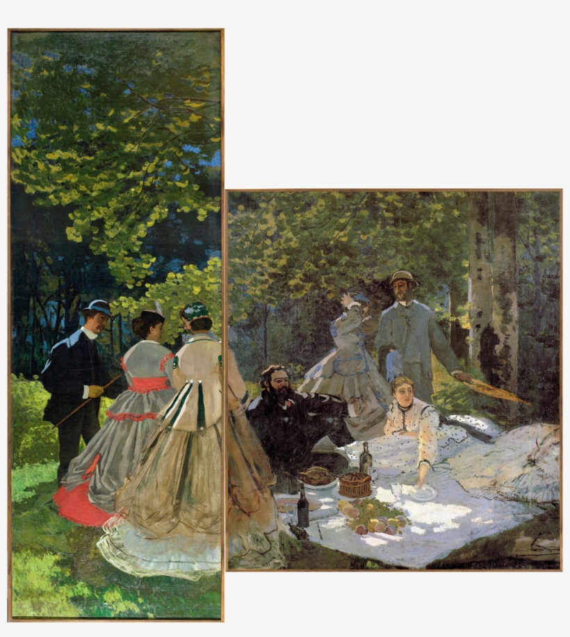 Luncheon On The Grass, 1866 Claude Monet, - Claude Monet Paintings Luncheon On The Grass, transparent png