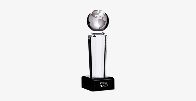 Crystal Pedestal - Globe Soccer Award Trophy, transparent png