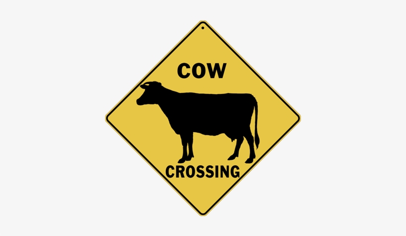 Cow Silhouette Crossing Sign - Australia Animal Warning Signs, transparent png